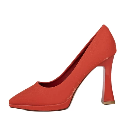 Pantofi cu Toc gros 3DC33 Rosu » meishop.life