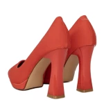 Pantofi cu Toc gros 3DC33 Rosu » meishop.life