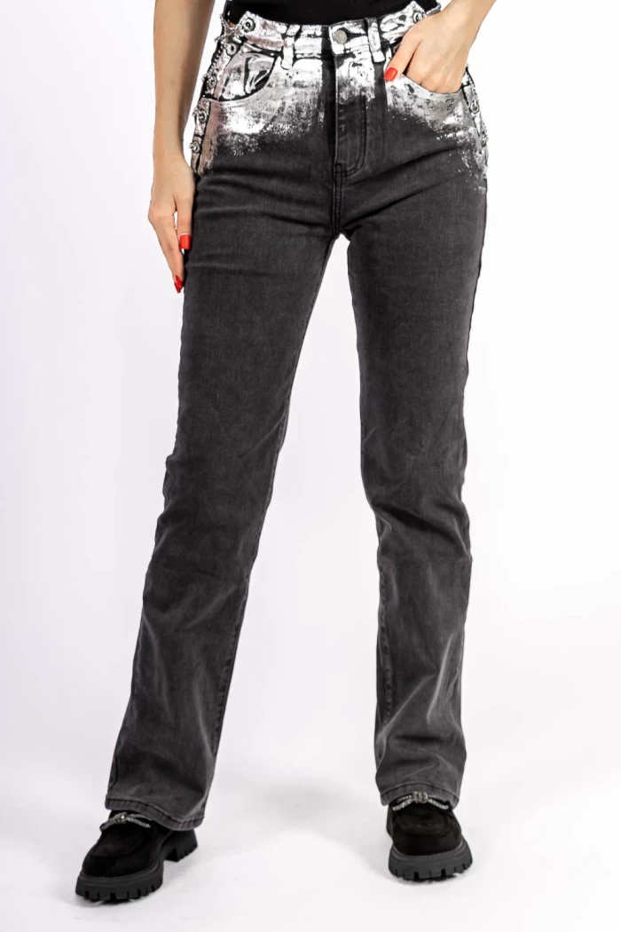 Blugi Dama 888-3 Negru-Argintiu » meishop.life