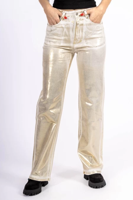 Pantaloni Dama HM6570-2 Bej-Auriu » meishop.life
