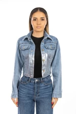 Jacheta Dama JK1928 Albastru-Argintiu » meishop.life