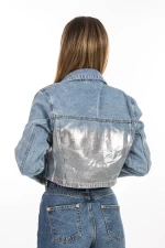 Jacheta Dama JK1928 Albastru-Argintiu » meishop.life