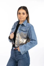 Jacheta Dama JK1928 Albastru-Auriu » meishop.life