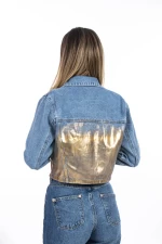 Jacheta Dama JK1928 Albastru-Auriu » meishop.life
