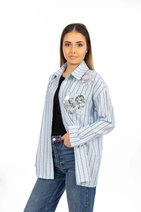Camasa Dama C9668 Albastru » meishop.life