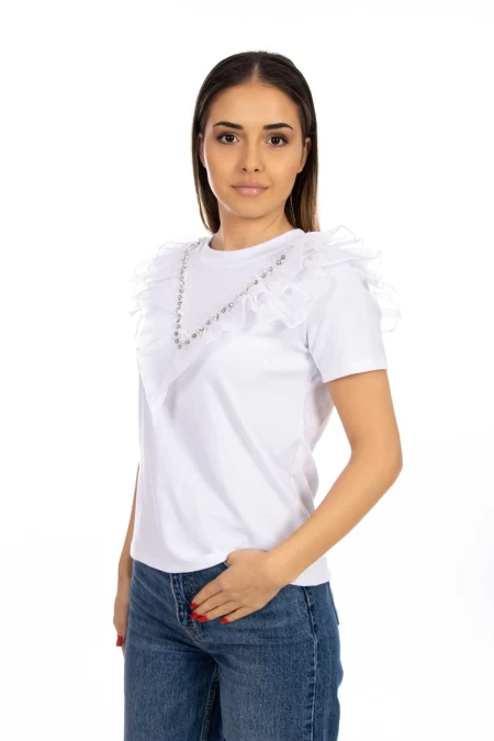 Tricou Dama NG23838 Alb » meishop.life