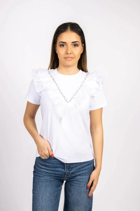 Tricou Dama NG23838 Alb » meishop.life