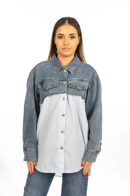 Camasa Dama VMC2977 Albastru » meishop.life