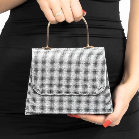 Geanta Dama 718 Negru-Argintiu » meishop.life