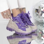 Pantofi Sport Dama cu Platforma 3SJN32 Mov » meishop.life