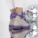 Pantofi Sport Dama cu Platforma 3SJN32 Mov » meishop.life