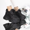 Pantofi Sport Dama cu Platforma 3SJN35 Negru | Mei