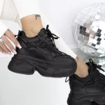 Pantofi Sport Dama cu Platforma 3SJN35 Negru » meishop.life