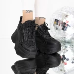 Pantofi Sport Dama cu Platforma 3SJN35 Negru » meishop.life