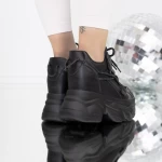 Pantofi Sport Dama cu Platforma 3SJN35 Negru » meishop.life
