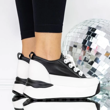 Pantofi Sport Dama cu Platforma 3SJN29 Negru » meishop.life