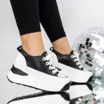 Pantofi Sport Dama cu Platforma 3SJN29 Negru » meishop.life