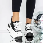Pantofi Sport Dama cu Platforma 3SJN29 Negru » meishop.life