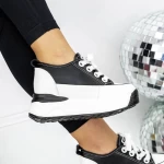 Pantofi Sport Dama cu Platforma 3SJN29 Negru » meishop.life