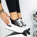 Pantofi Sport Dama cu Platforma 3SJN29 Negru » meishop.life
