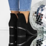 Botine Dama cu toc gros 3JF33 Negru » meishop.life