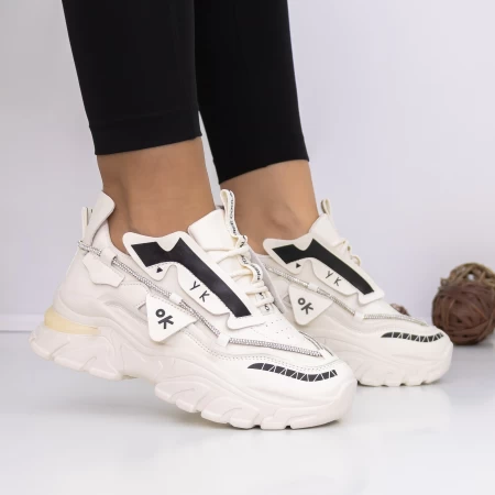Sneakers dama 3WL180 Bej » meishop.life