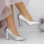 Pantofi cu Toc gros 3XKK69 Argintiu » meishop.life