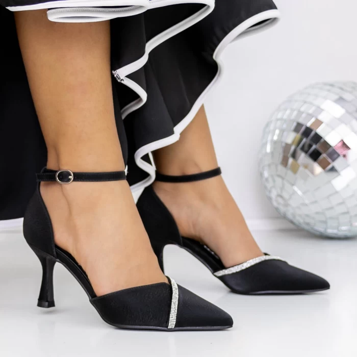Pantofi cu Toc subtire 3XKK101 Negru » meishop.life