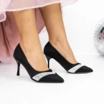 Pantofi cu Toc subtire 3XKK67 Negru » meishop.life