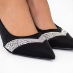 Pantofi cu Toc subtire 3XKK67 Negru » meishop.life