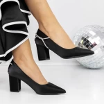 Pantofi cu Toc gros 3XKK72 Negru » meishop.life