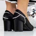 Pantofi cu Toc gros 3XKK72 Negru » meishop.life