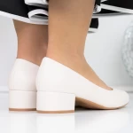 Pantofi cu Toc gros 3LE32 Bej deschis » meishop.life