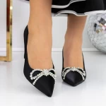 Pantofi cu Toc gros 3XKK71 Negru » meishop.life
