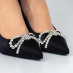 Pantofi cu Toc gros 3XKK71 Negru » meishop.life