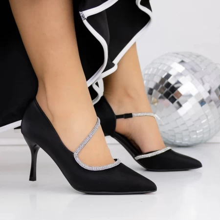 Pantofi Stiletto 3XKK61 Negru » meishop.life