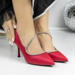 Pantofi Stiletto 3XKK61 Rosu » meishop.life