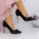 Pantofi cu Toc subtire 3DC32 Negru » meishop.life
