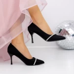 Pantofi cu Toc subtire 3XKK65 Negru » meishop.life