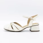 Sandale Dama cu Toc gros 30071 Crem » meishop.life