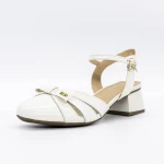 Sandale Dama cu Toc gros 30071 Crem » meishop.life