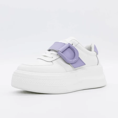 Pantofi Sport Dama E23070 Alb-Mov » meishop.life