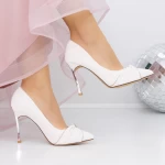 Pantofi cu Toc subtire 3DC32 Bej » meishop.life