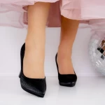 Pantofi cu Toc gros 3DC33 Negru » meishop.life