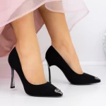 Pantofi cu Toc subtire 3DC38 Negru » meishop.life