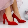 Pantofi cu Toc gros 3DC33 Rosu | Mei