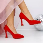 Pantofi cu Toc gros 3DC33 Rosu » meishop.life