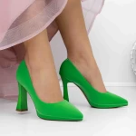 Pantofi cu Toc gros 3DC33 Verde » meishop.life
