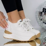 Pantofi Sport Dama cu Platforma 3SJN29 Bej » meishop.life