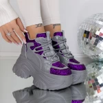 Pantofi Sport Dama cu Platforma 3SJN33 Mov » meishop.life